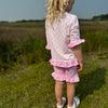 Pink Gingham Ruffle UPF Top