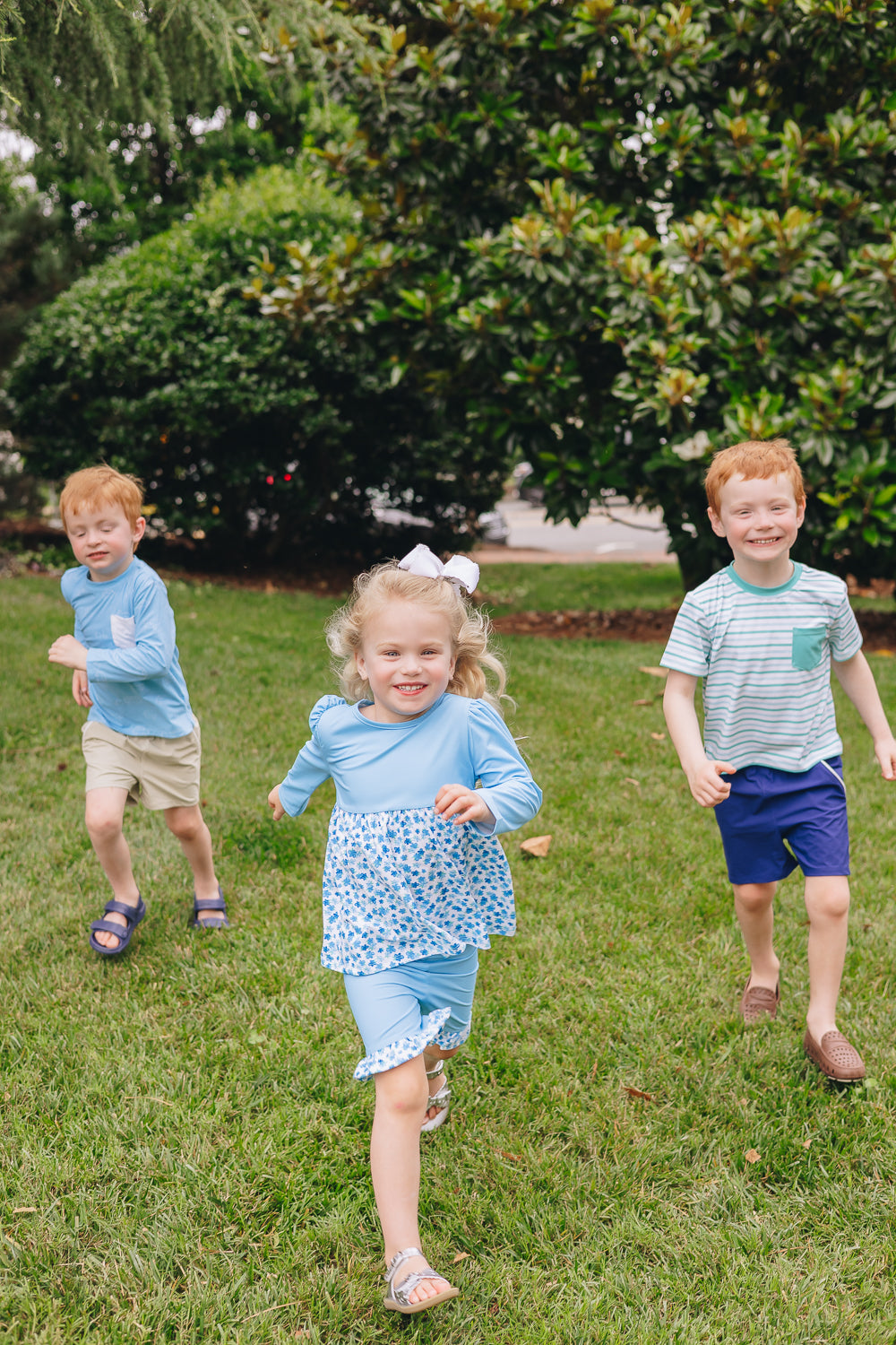 Kids playing in UPF 50+ everyday clothing