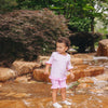 Pink Gingham Ruffle UPF Top