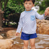 Boys' Long Sleeve UPF Tee- Gingham