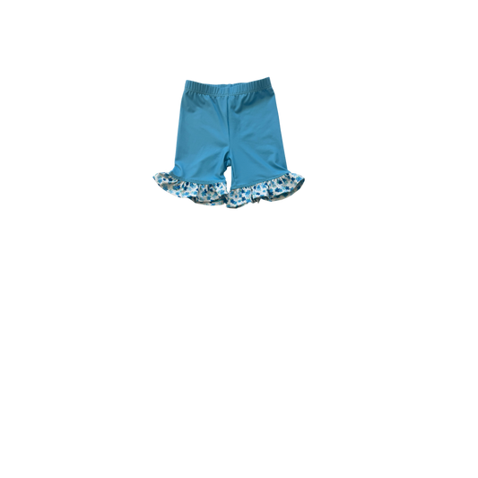 Blue Floral Trim Shorties